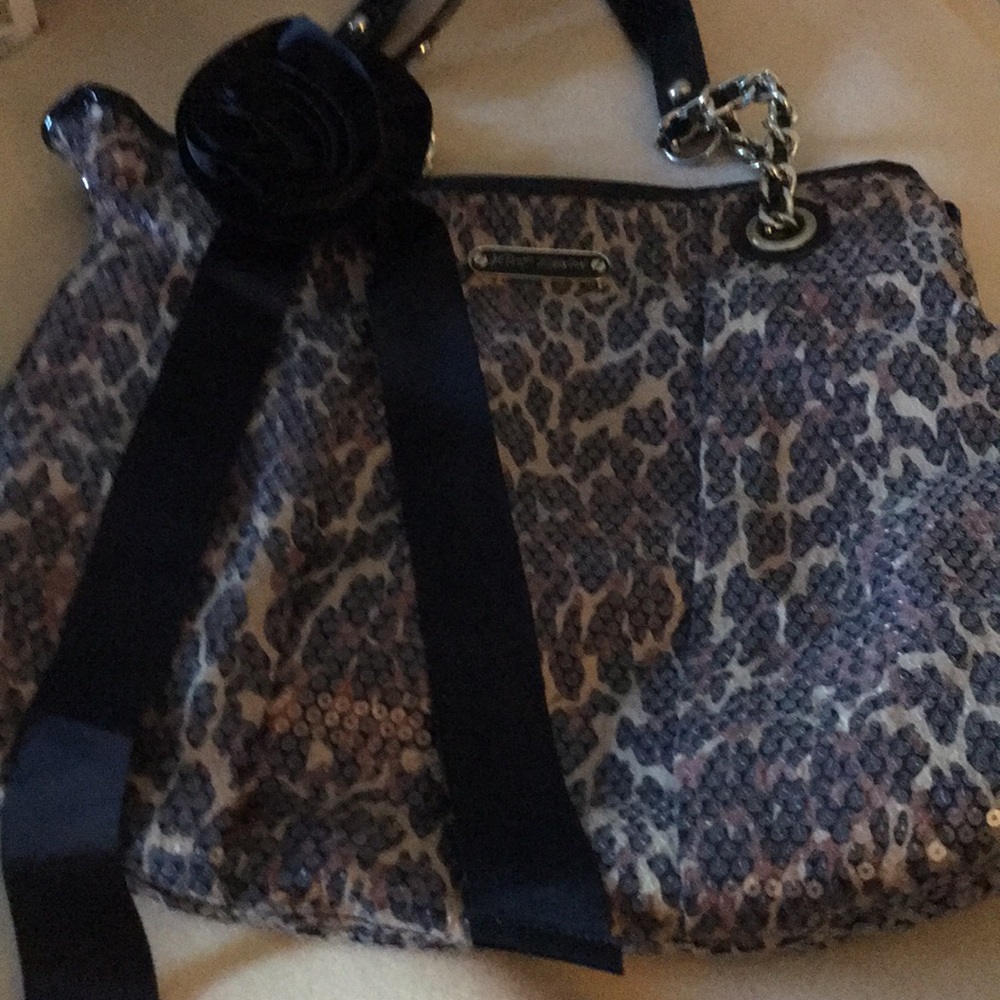EUC BETSY JOHNSON SEQUINED ON LEOPARD PRINT BAG